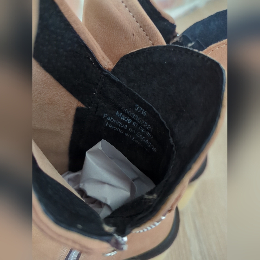 NEW Free People Zip Jack Leather Slouch Bootie Spiced Chai Org. $198 - Picture 7 of 15